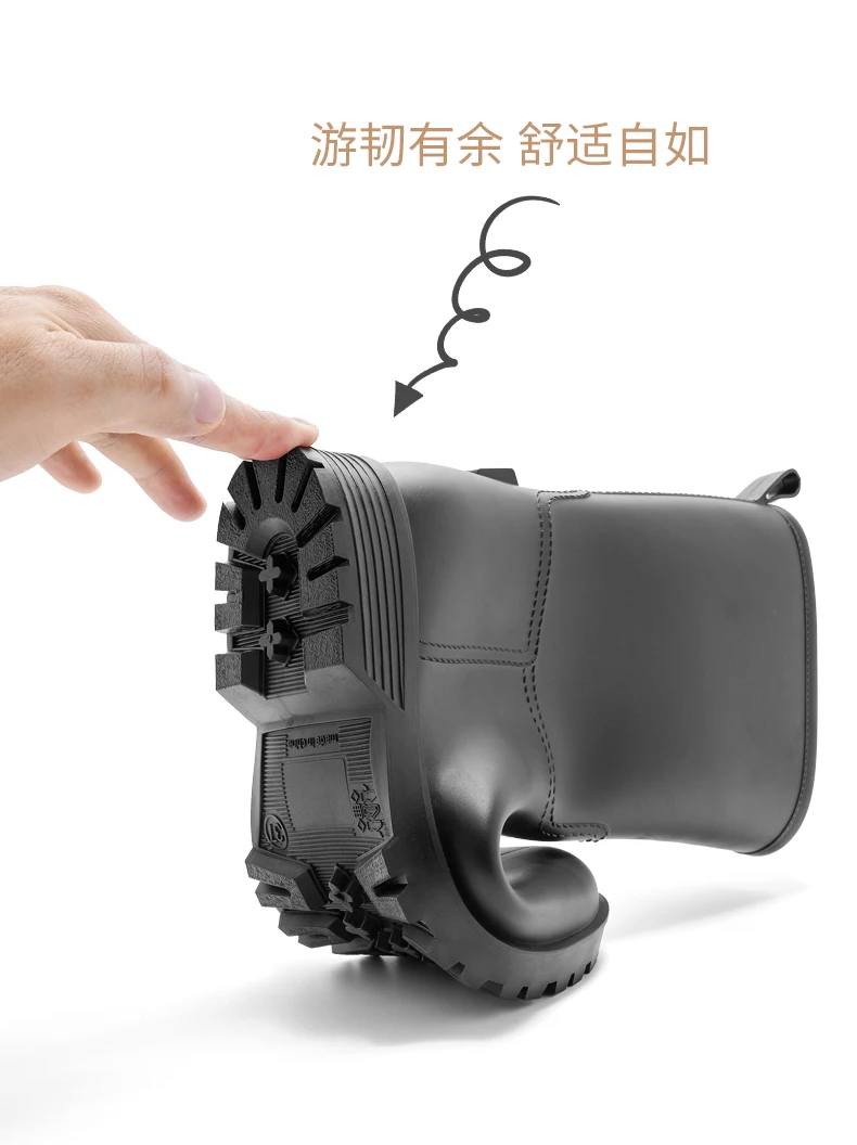Damen-Regenstiefel mit Leopardenmuster, die bis zur Mitte der Wade reichen und rutschfest sind, einteilige, wasserdichte Gummistiefel aus PVC für den Außenbereich, Wasserschuhe zum Angeln, Regenstiefel für Gartenarbeiten, Wasserschuhe für den Garten. – Detail 7