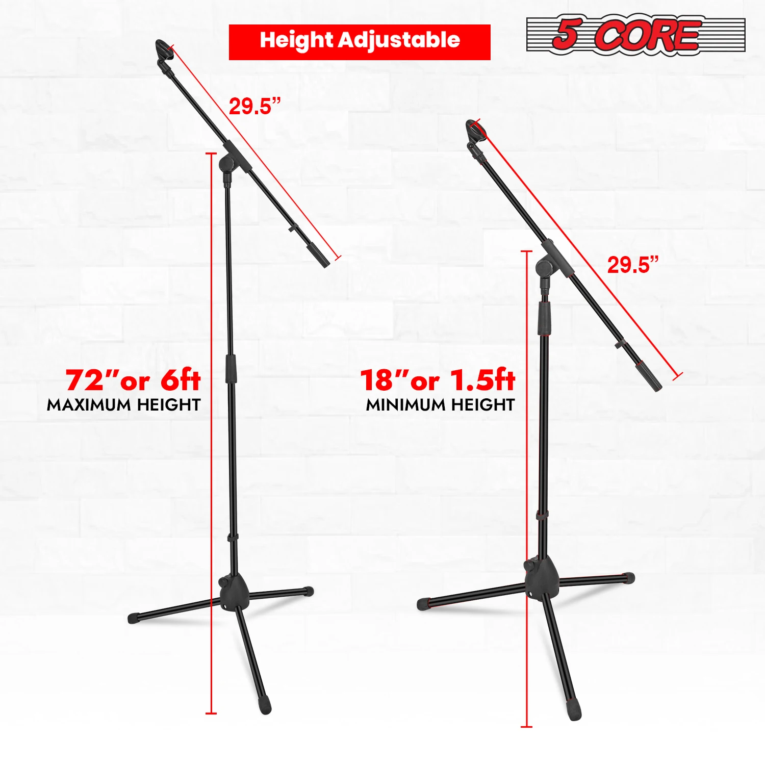 5Core Tripod Mic Stand 4Pcs Ad - đánh giá và giá Microphone Stand Boom Arm Floor