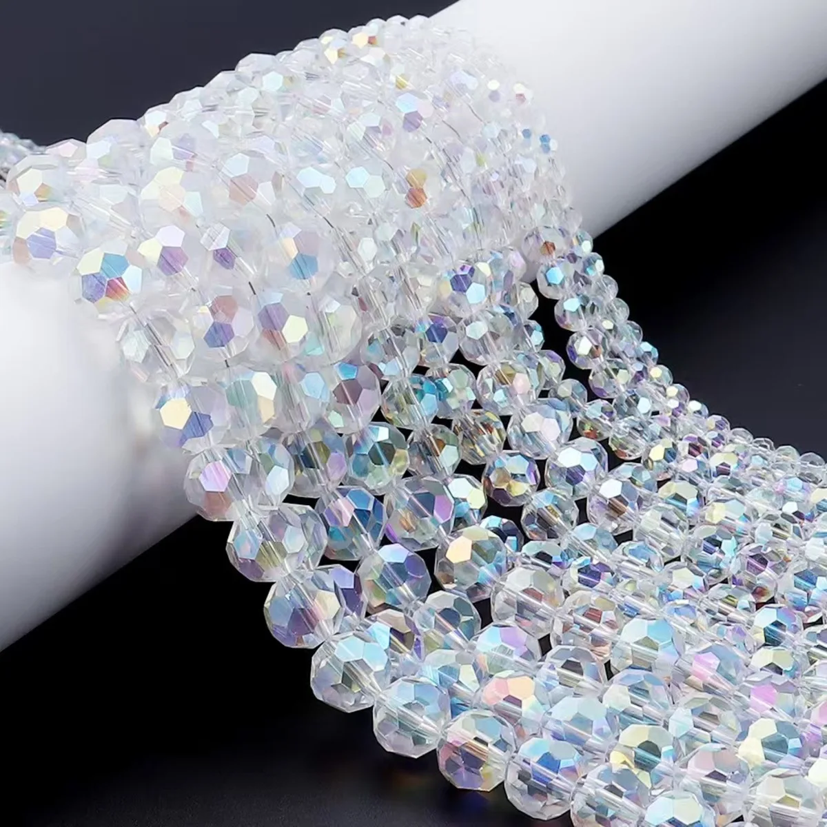 White AB Clear Rondelle Austria Crystal Beads Faceted Glass Beads Loose Spacer Beads For DIY Bracelet Jewelry Making Accessories image 3