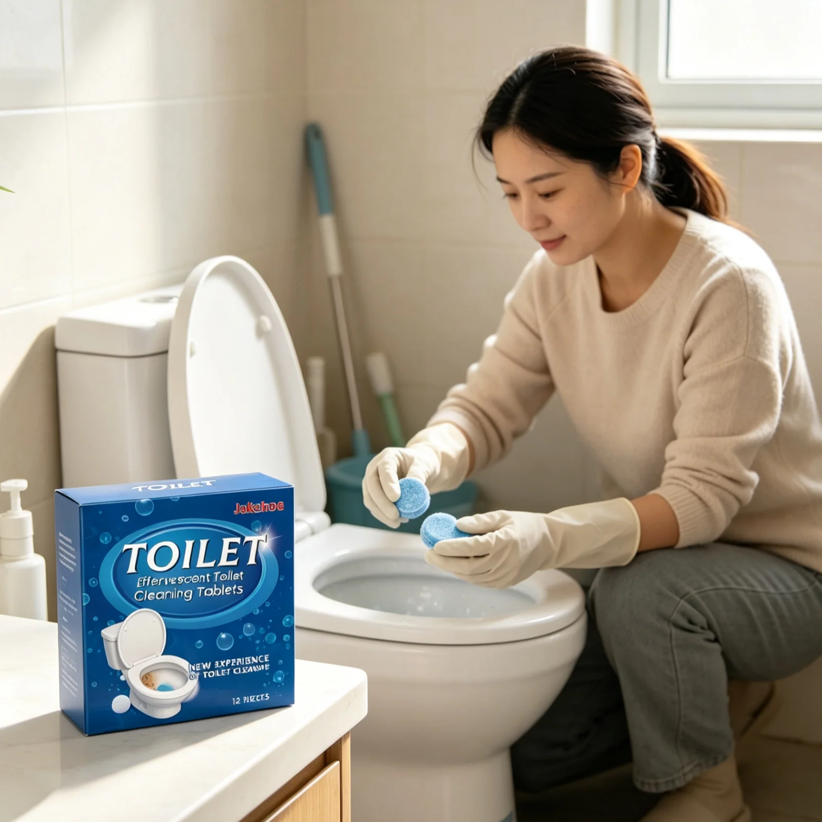 Jakehoe Toilet Effervescent Tabs Powerful Stain Removal Dissolve Dirty Neutralize Odors Long Lasting Fresh Toilet Bowl Cleaner