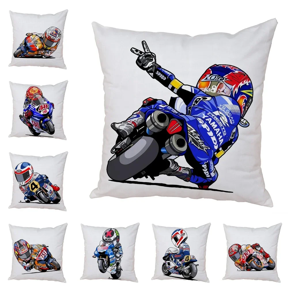 AliExpress Peach Skin Cartoon Sport Motorcycle Cushion Cover Mobile Bike Pillow Covers Pillow Case for Sofa