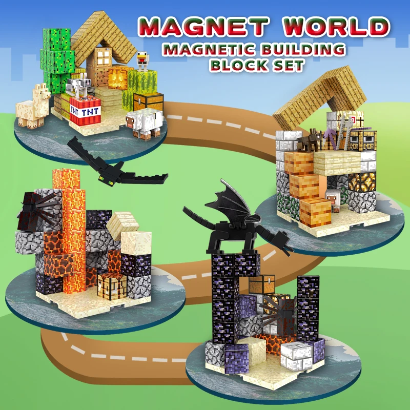 Mój Magnetyczny Świat - Seria Desert Adventure - Magnetyczne Klocki 3D - Otwarta Zabawka - 100 Sposobów Budowania z Klocków