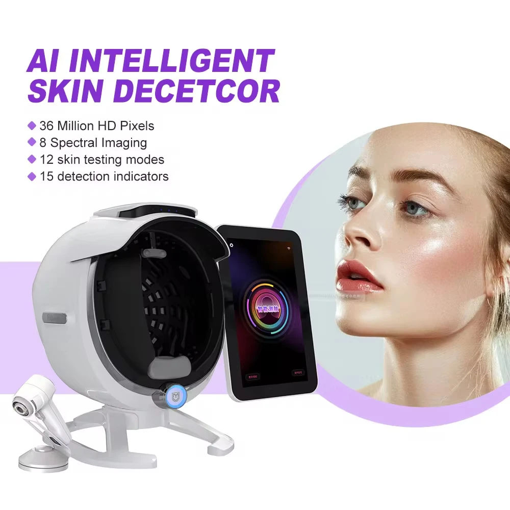 AI 지능형 얼굴 스캐너, 3 천 6 백만 픽셀, 8 스펙트럼 이미지, 3D 얼굴 Visia, Skim 분석 기계 