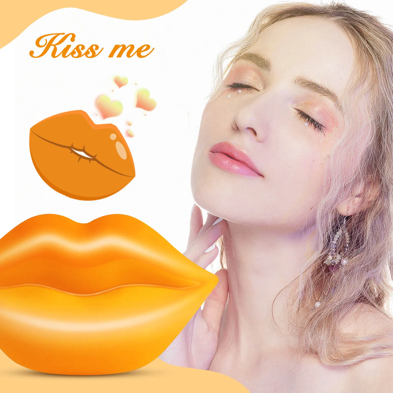 Orange Lip Mask Hydrates Moisturizes Lip Plumper Brighten Exfoliate  Anti-Wrinkles for Dry Lips & Lines Overnight Care Gel Masks