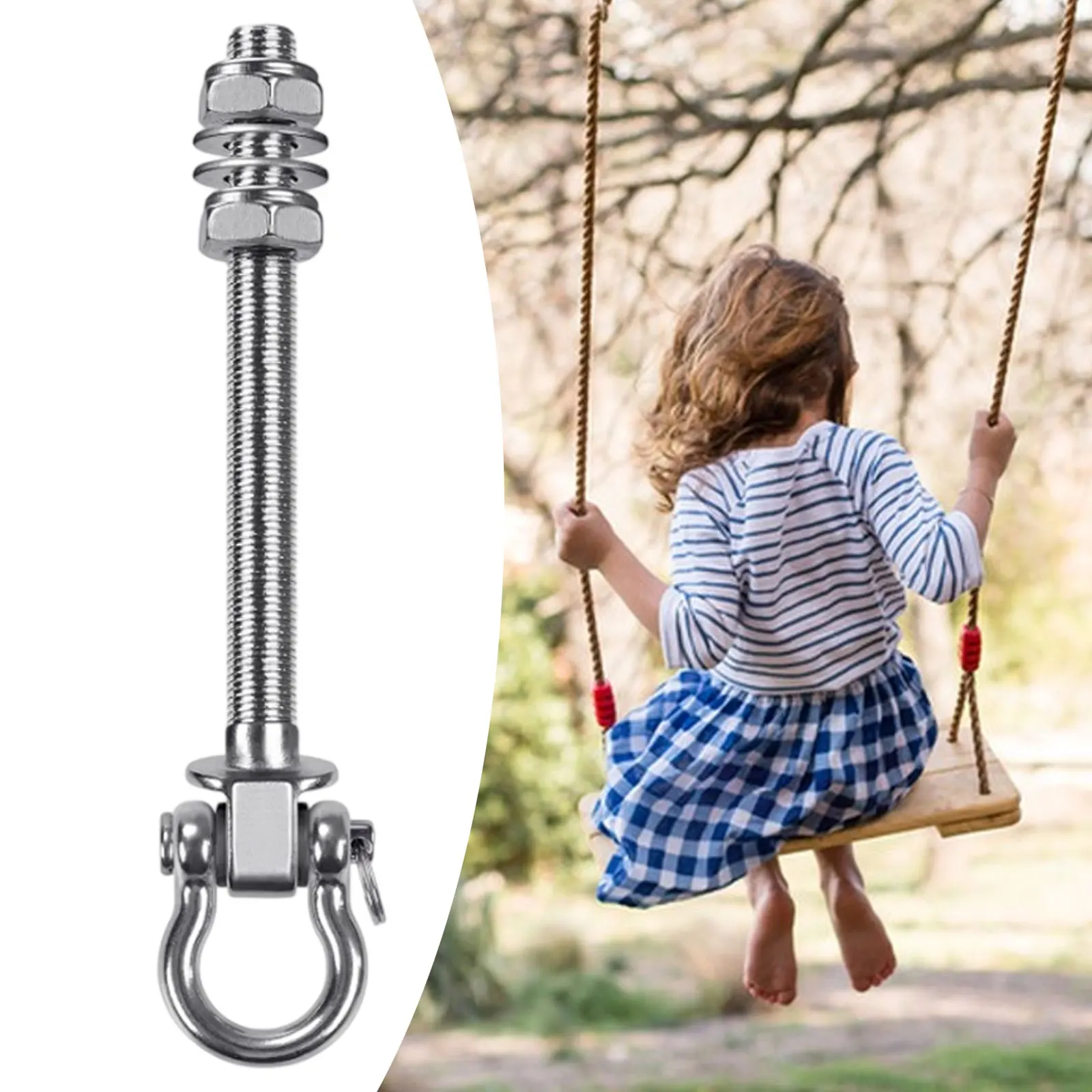 1 Pair Metal Heavy Duty Swing Thread Hanger Swingset Playset Hardware Porch Locking Yoga Seat Safety Locking Ceiling Mount