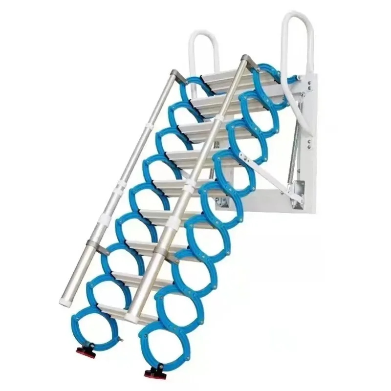 

Wall-mounted Household Electric Folding Lift Stretching Ladder Indoor and Outdoor Wall-mounted Stairs
