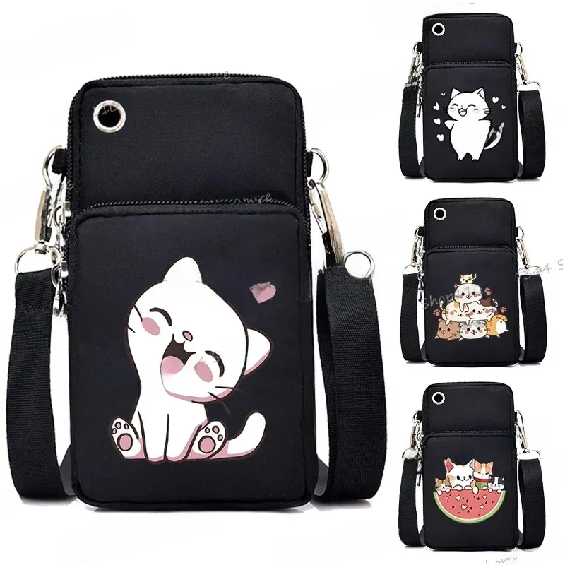 2024 Zipper Small Crossbody Bags Cartoon Anime Cat Women's Shoulder Purses and Handbags Girls Fashion Animal Mobile Phone Bag — zdjęcie 2