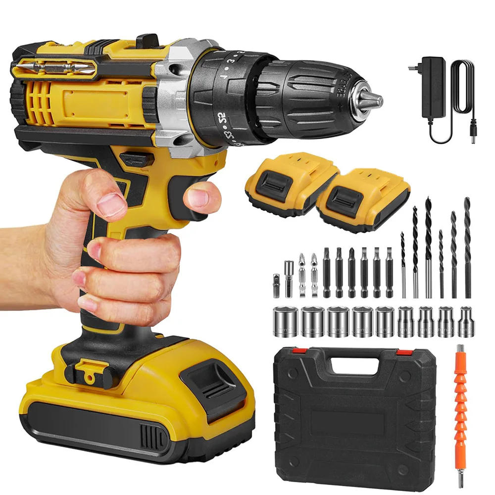 18V Cordless Drill Set 23 Pieces Drill with 3/8