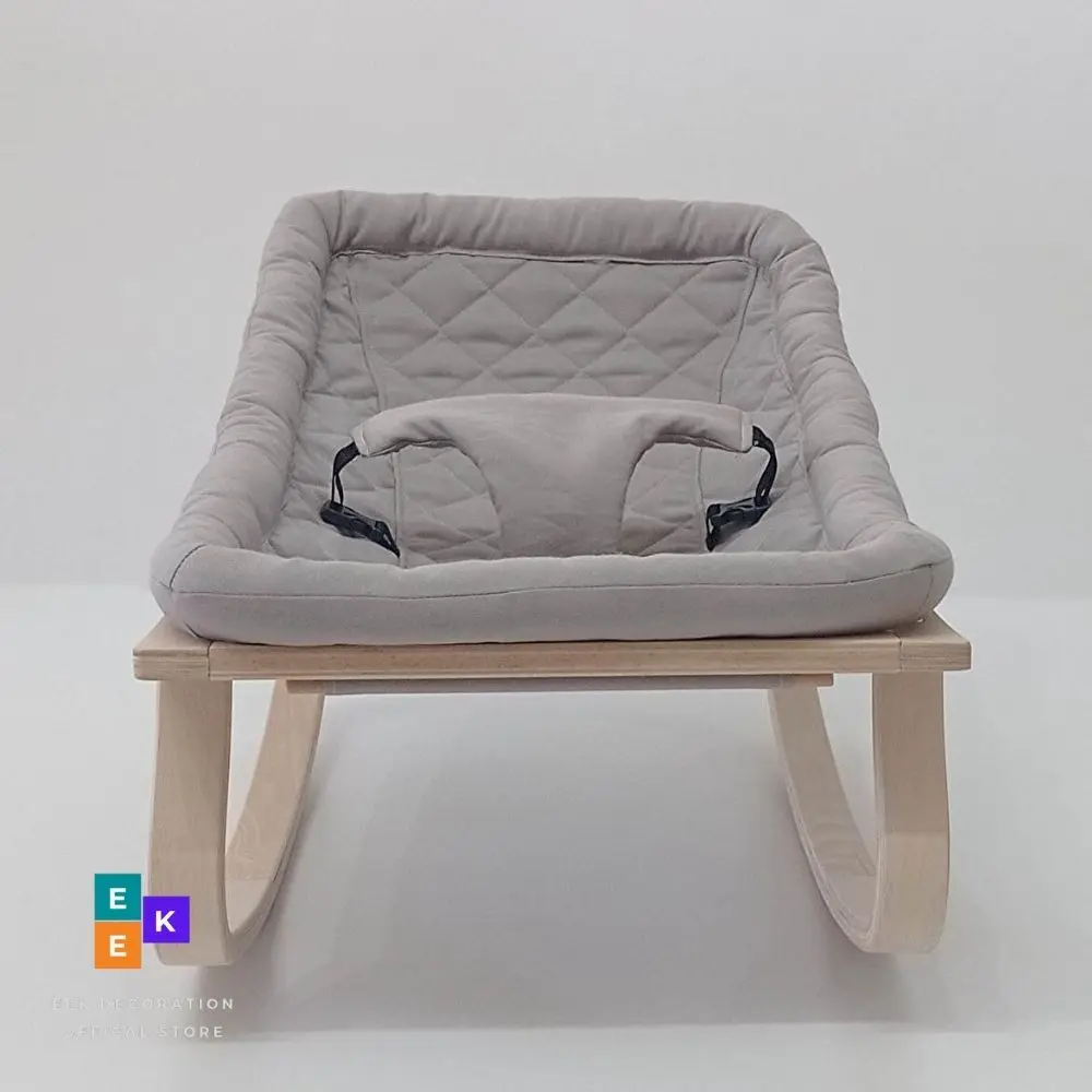 Natural Wooden Rocking Baby Sleeping Bed Baby Cradle Rocking Chair Rocker Baby 0-36 14months Swing Soothing Crib Newborn Nursery