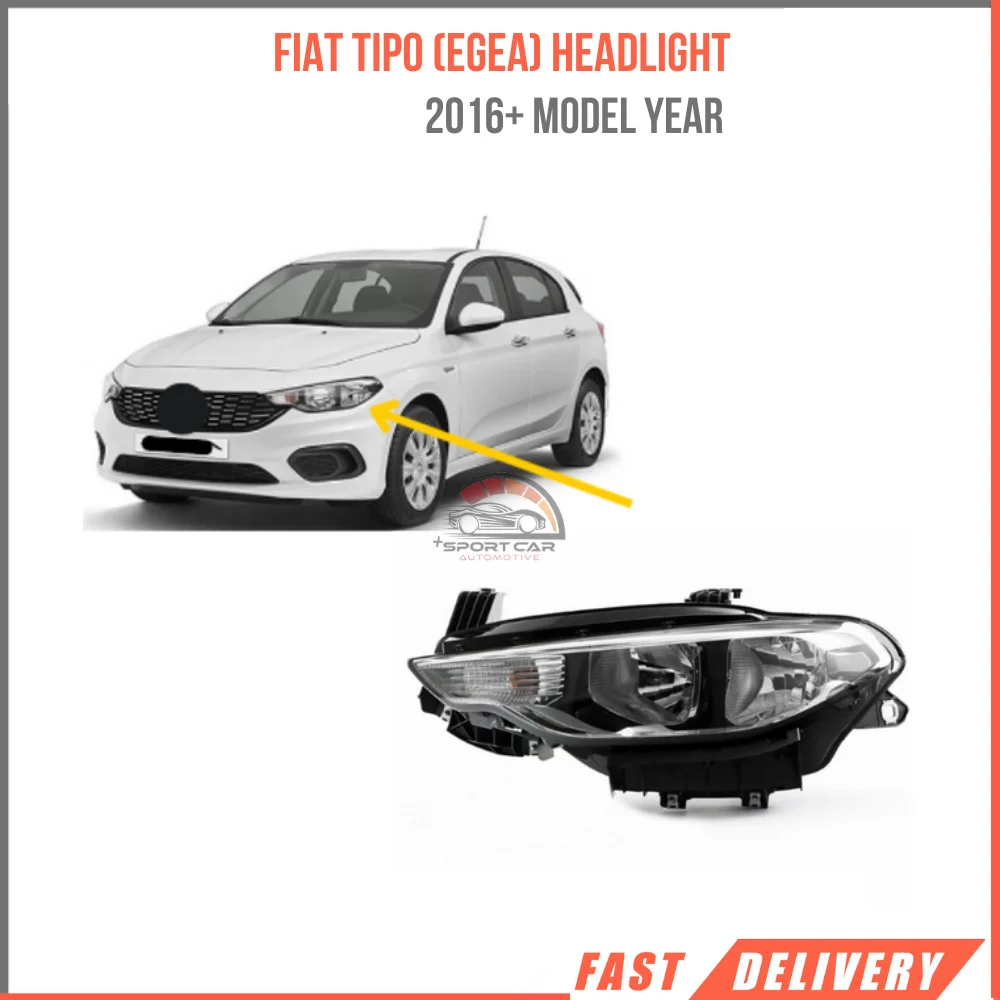 Fiat Tipo (Egea) Dodge Neon 2015 Post engine headlight Chrome-black SW HB 52094990 | 51984489-51984489 | 52094994 101132-101133 OEM Quality