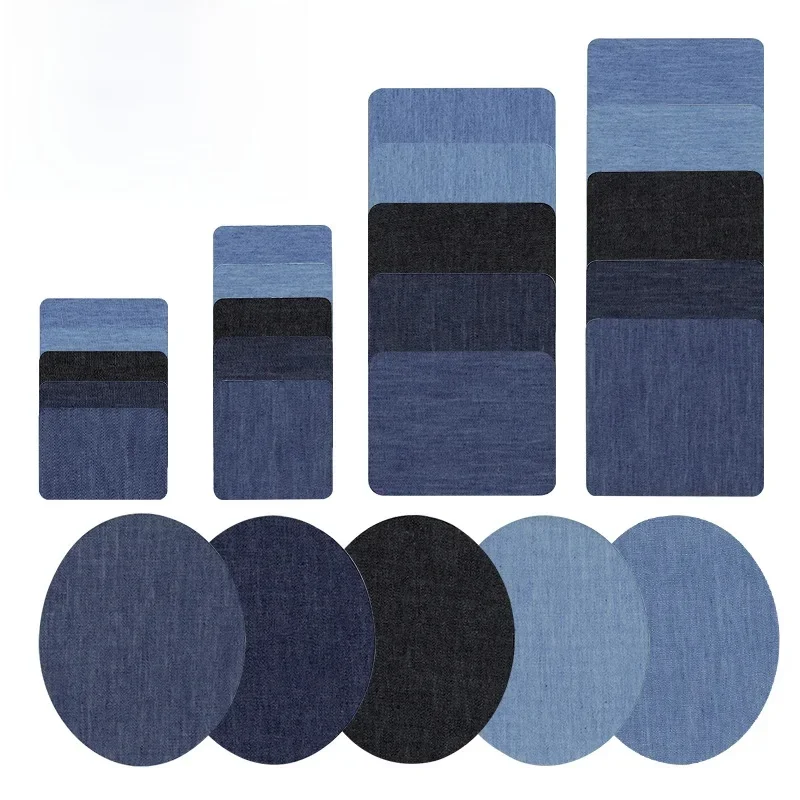 30/25/20/5 PCS Denim Patches DIY Ijzer Op Denim Elleboog Patches Reparatie Broek voor Jean Kleding Broek badges Kleding Naaien Stof - afbeelding 2