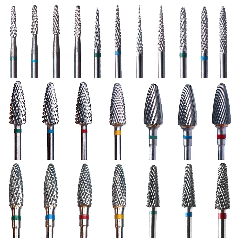 Tungsten Carbide Nail Drill Bit, Girar Burr, Milling Nail Cutter Bits, Furadeira Elétrica para