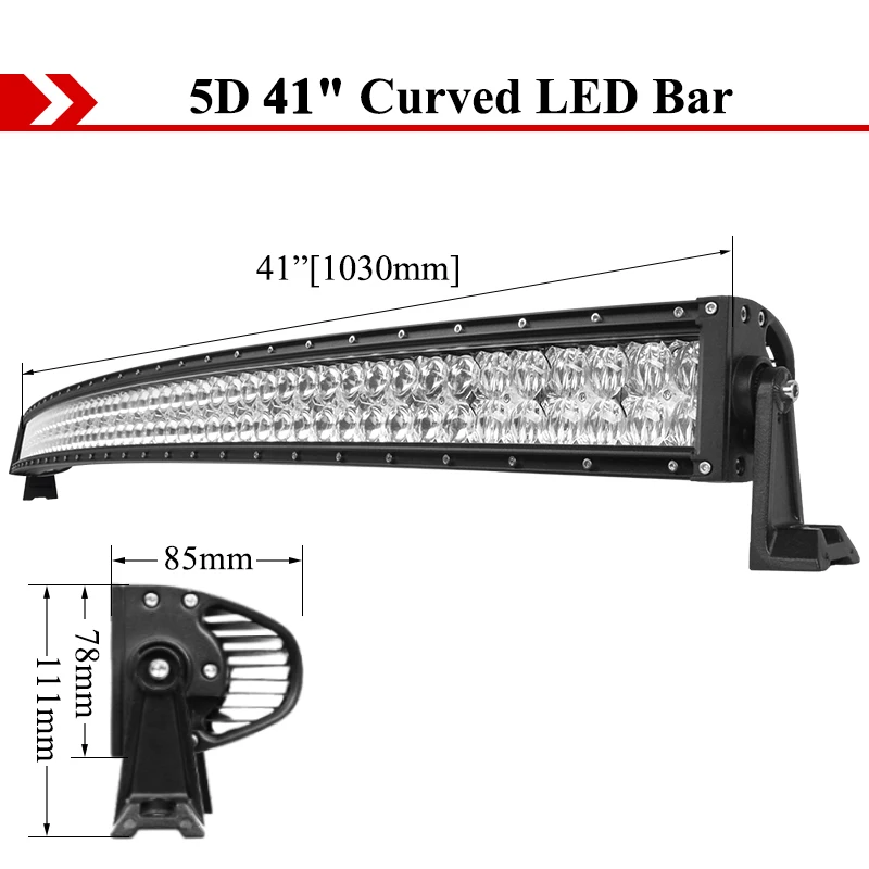 22 32 42 52 inch 5D gebogen LED-lichtbalk Offroad SUV 4x4 4wd LED-rijlicht auto vrachtwagen spotwerkverlichting ATV tractorlamp