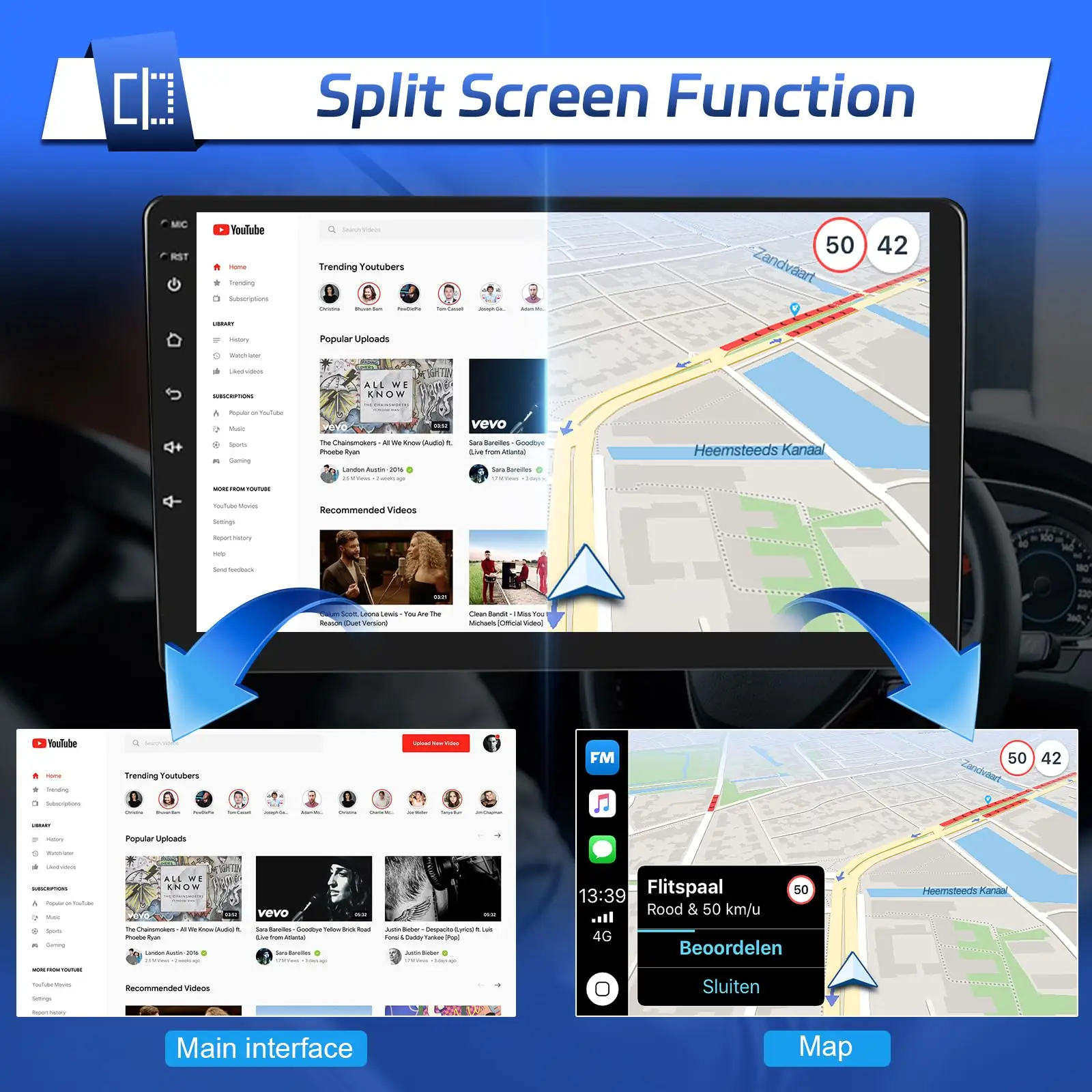 شاشة لمس IPS مقاس 9 بوصة لوحدة رأس سيينا بلوتوث/FM/GPS/WiFi/SWC/شاشة مقسمة/رابط مرآة لسيارة Toyota Sienna غير مناسبة J.B.L