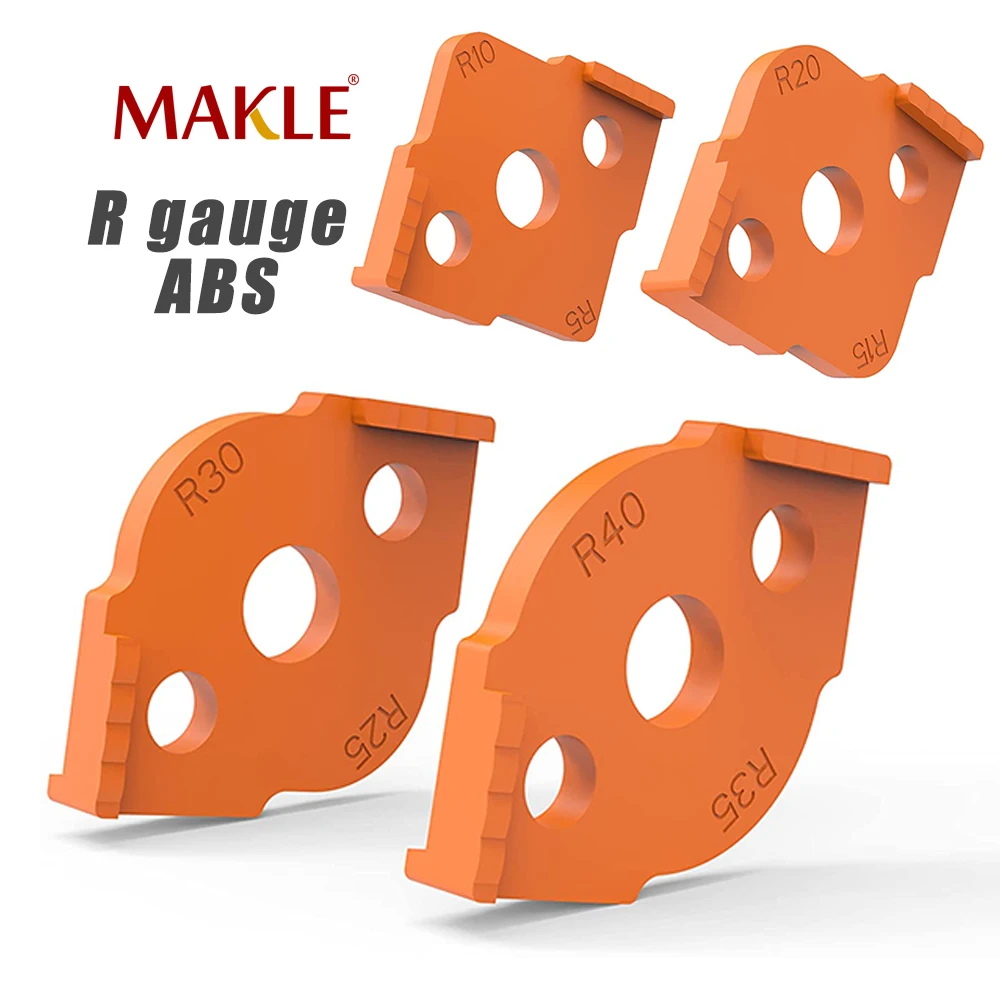 MAKLE Woodworking Router Corner Radius Templates Jig R5 to R40 Routing Curved Corners Milling Circular Radian Hardness ABS Tool