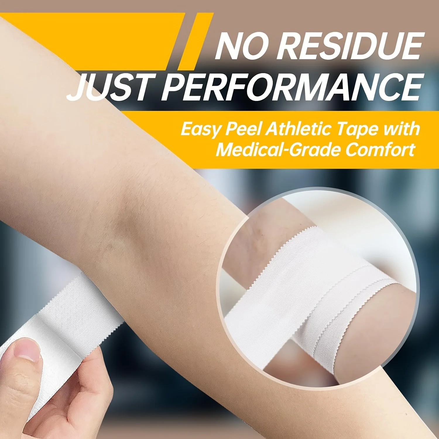 White Sports Tape - Strong Adhesive No Sticky Residue Athletic Tape And Wrap, Athletic Gymnastics Tapes