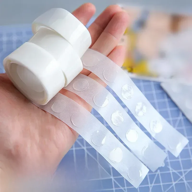 Rouleau de colle à points transparents, 100 pièces/rouleau, ruban adhésif Double face amovible pour pâte, Scrapbook, Journal, Photo, bloc-notes pour la maison