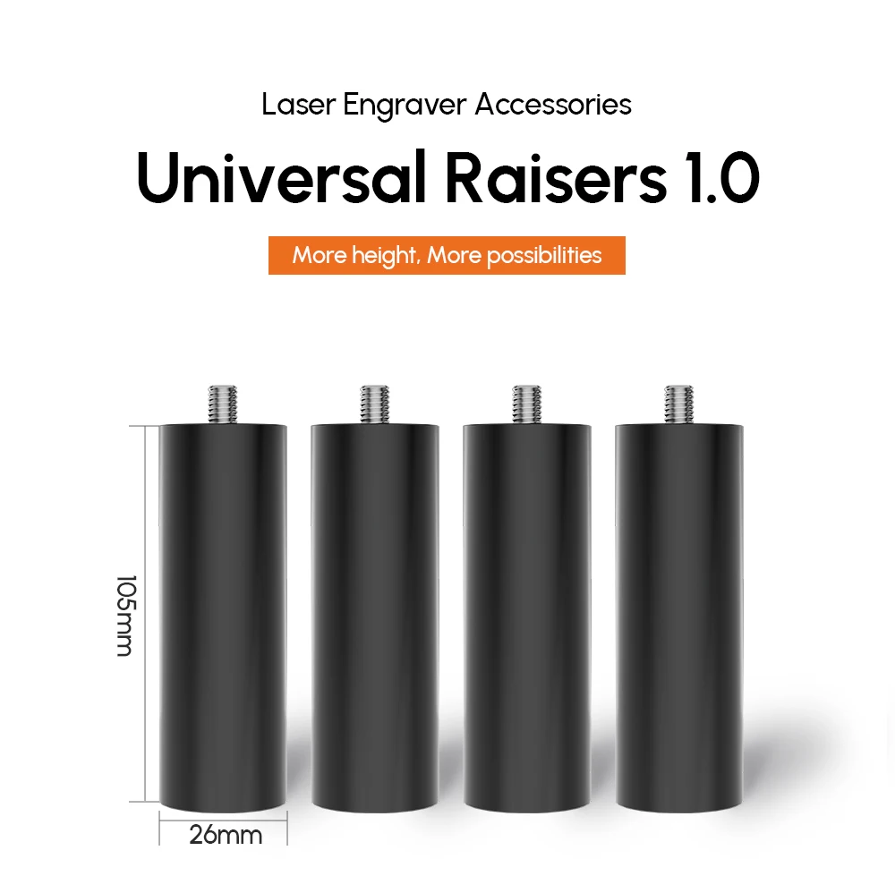 AlgoLaser Extra Risers for Laser Engraver 4 Pcs Increase 105mm Height Work With Rotary Roller Chuck for ALL Algolaser Machines