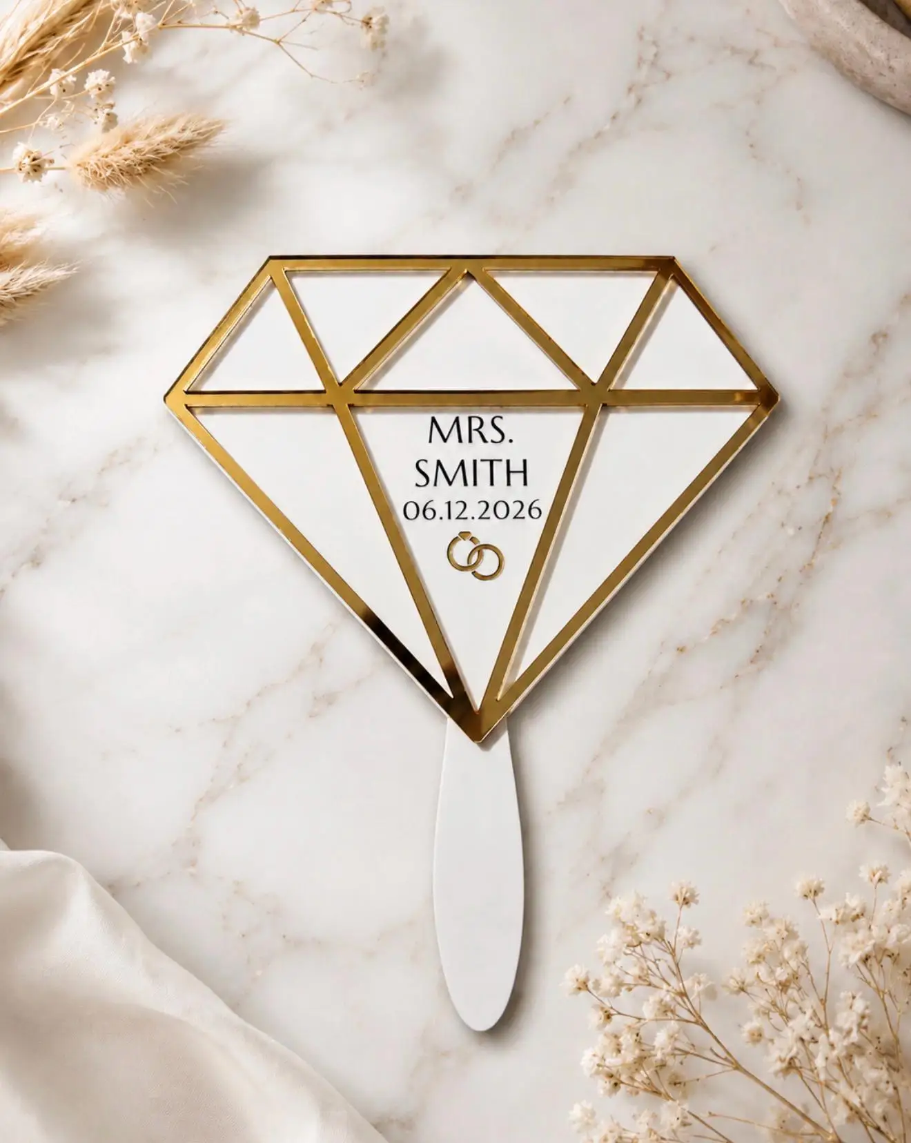 Personalized Jewelry Store Handheld Mirror Custom Boutique Mirror Bride Gift Business Branding Mirror Acrylic Bride Mirror