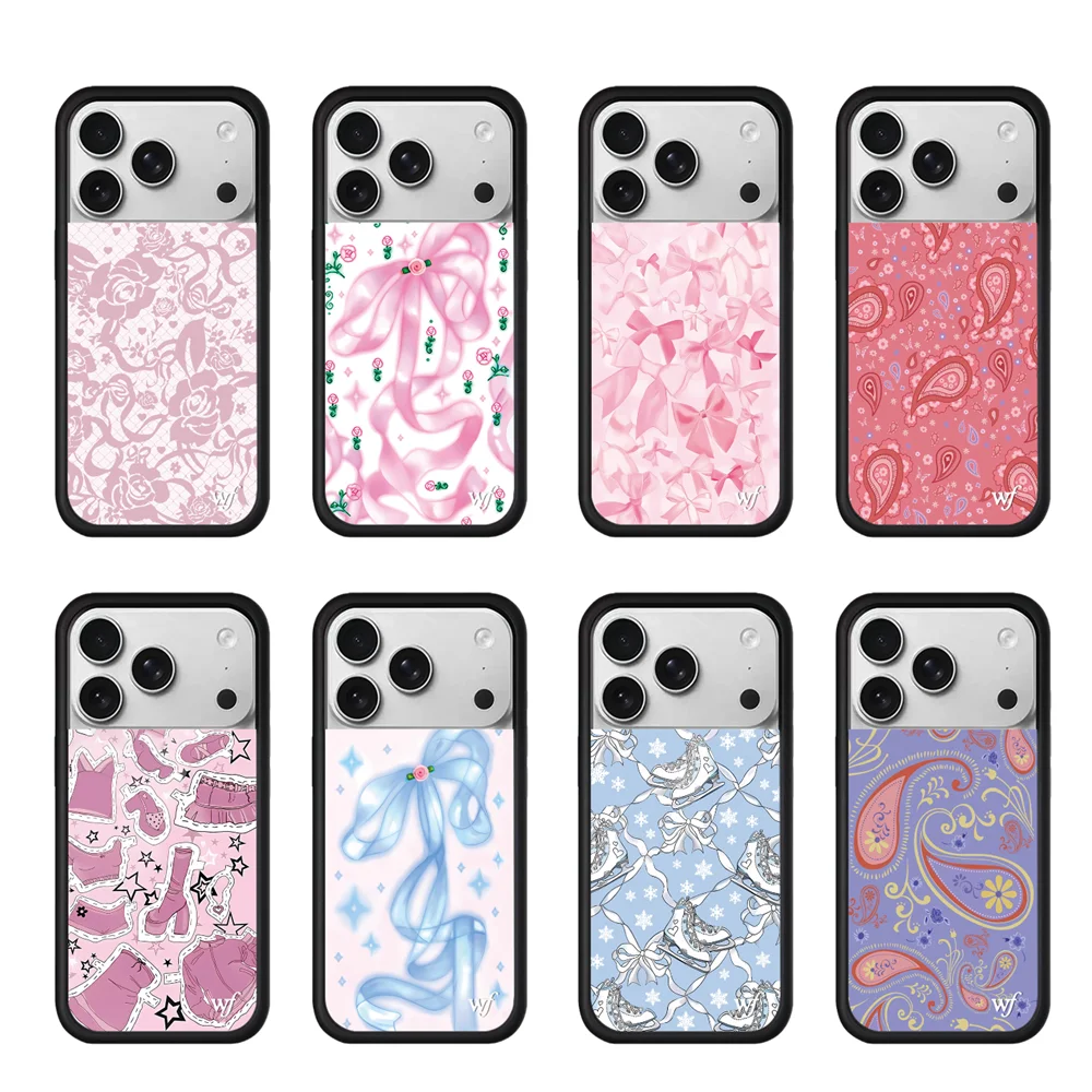 الأزياء البرية INS الفراولة القوس الشريط جراب هاتف ل 17 برو ماكس 12 13 14 16 زائد 15 برو 16 لطيف نجوم 3D WF الكرتون غطاء