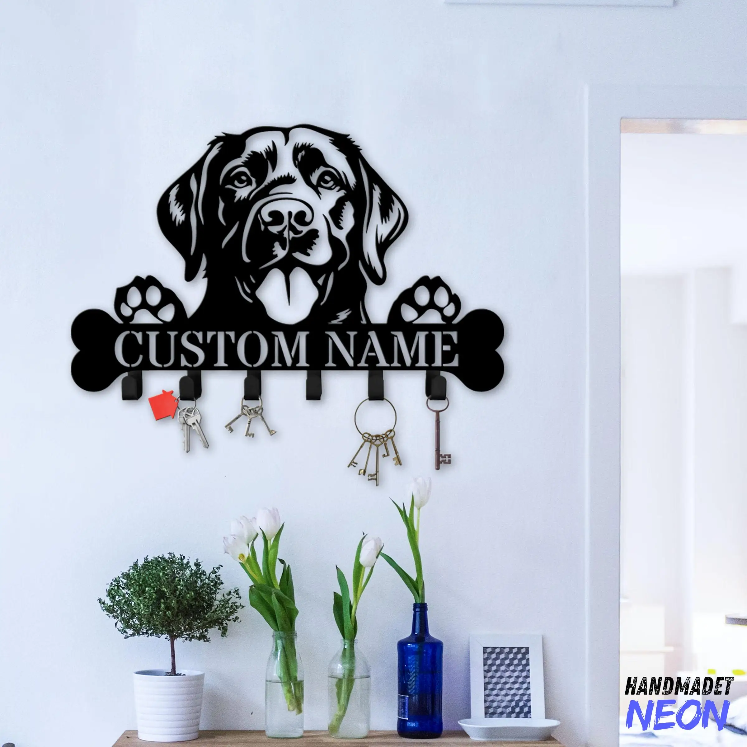 Custom Labrador Retriever Dog Key Holder Wall Hanger, Dog Metal Wall Hooks, Key Holder, Coat Rack, Hook Rack, Clothes Hook - view 3