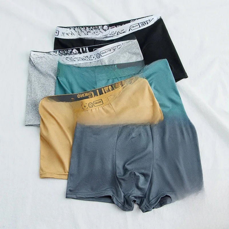 1-5 pièces sous-vêtements pour hommes taille moyenne respirant et confortable boxer adolescent sous-vêtements pour hommes