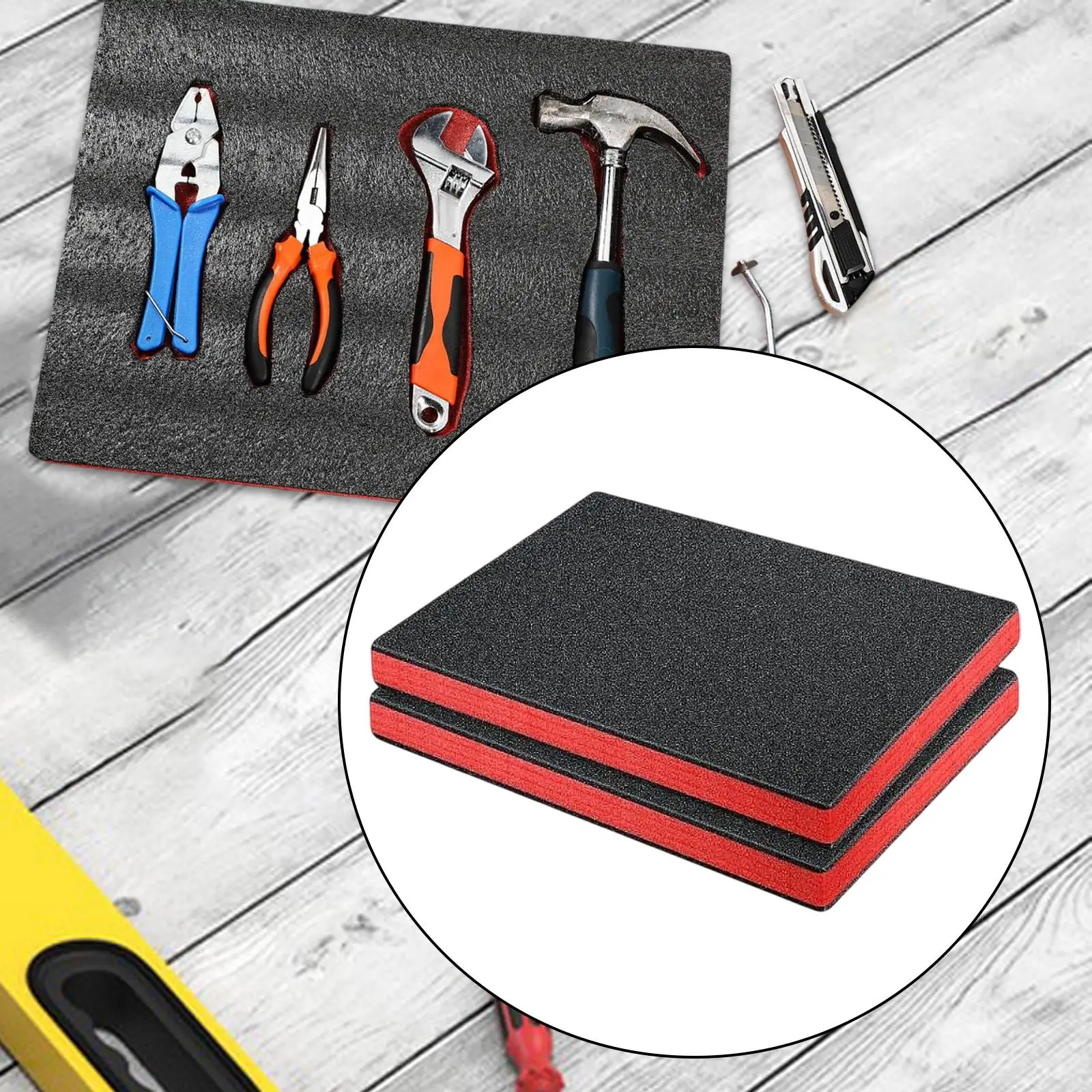 2Pcs Reusable Tool Box Foams Isolator Mat Versatile Shockproof Cuttable Practical Epe Foam for Tabletop Toolbox Storage Padding