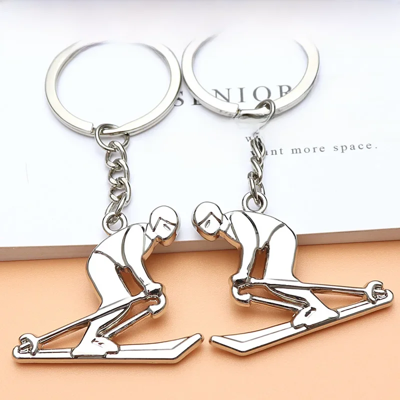 Porte-clés de ski porte-clés de Ski voiture compétition athlète cadeau commémoratif traîneau Ski porte-clés en métal K4273