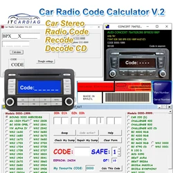 Car Radio Code Calculator V.2.0 Unlock Car Radio Code Car Stereo/Radio Code/Recode/Decode CD Over 170pcs Code for VW/Ford/Becker