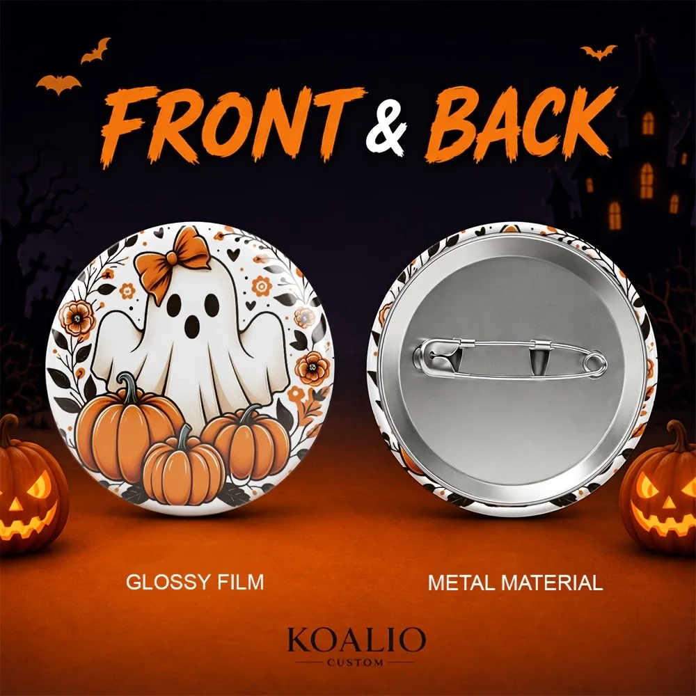 Custom Badges for Halloween/Christmas/Thanksgiving - Glossy Reflective Pin Badges for Tote Bag Decoration, Fun Gift for Men and