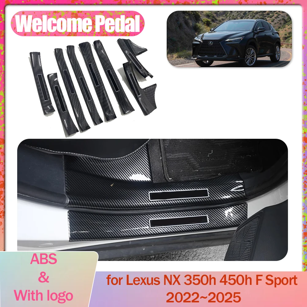 Car Welcome Pedal for Lexus NX 350h 450h F Sport 2022~2025 2023 ABS Door Sill Scuff Threshold Guard Plate Trim Strips Accessorie