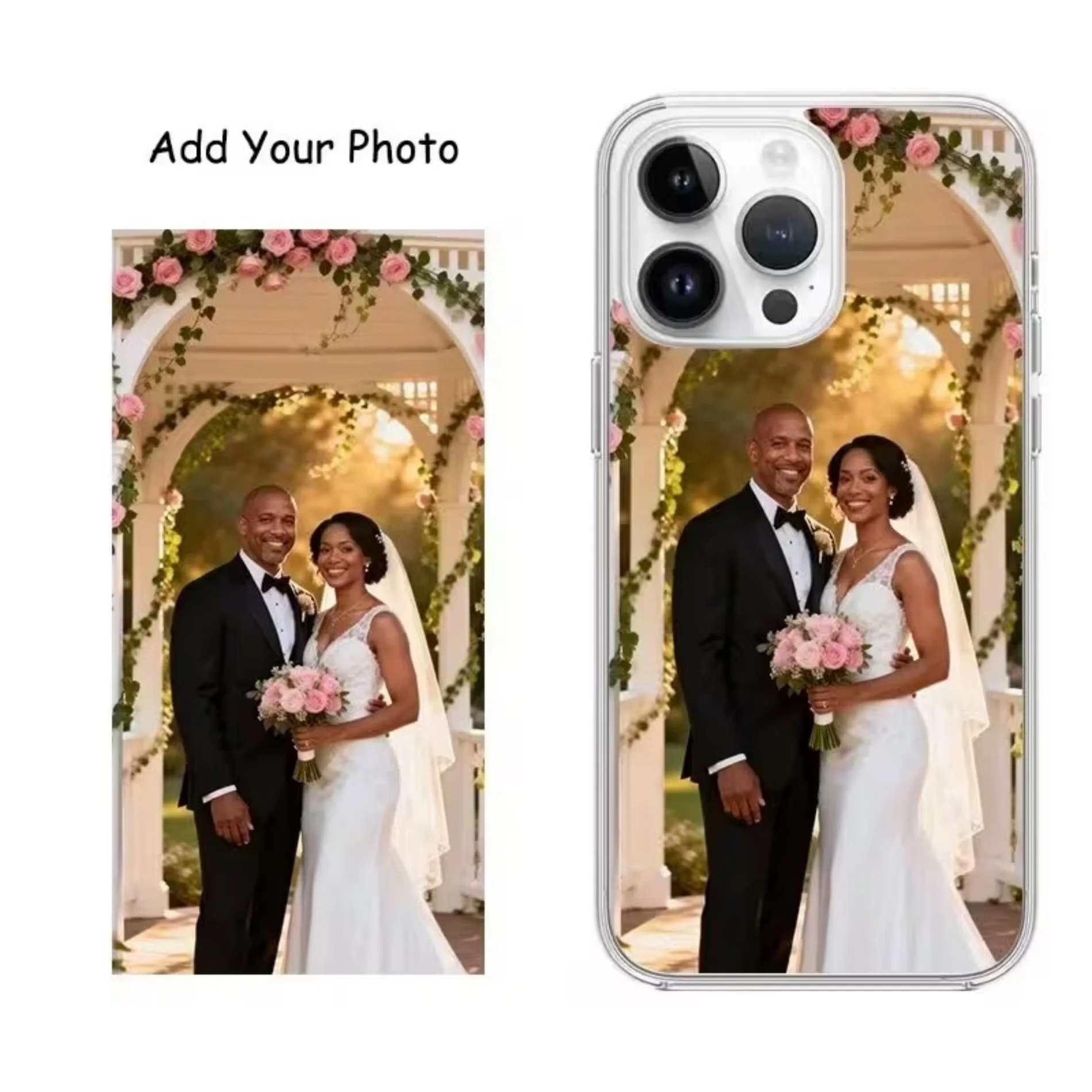 Magnetic Case For iPhone 13 11 12 15 16 14 18 17 Pro Xs Max Plus Mini X XR 16e 17e Air DIY Customized Wedding Photo Clear Cover view 5
