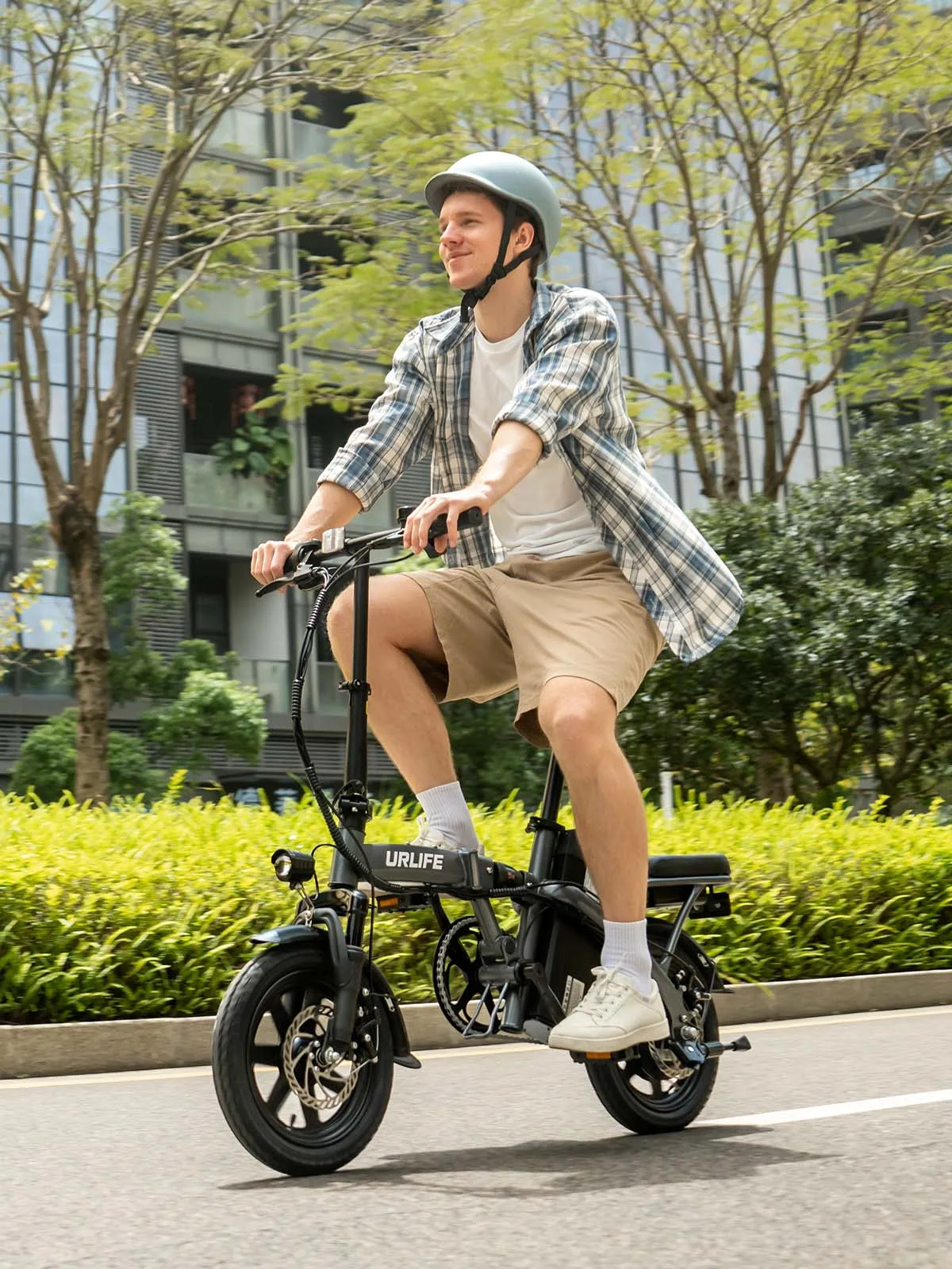 Klappbares Elektrofahrrad 14 Zoll dicke Reifen 48V 7,5Ah herausnehmbarer Akku 40 KM Reichweite 3 Stunden Ladezeit faltbares tragbares E-Bike