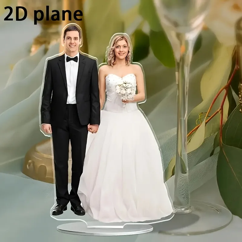 2d Custom Wedding Couple Photo Acrylic Stand, Creative Pet Keepsake, Graduation Season Gift, Compact Desktop & Home Decoration view 2
