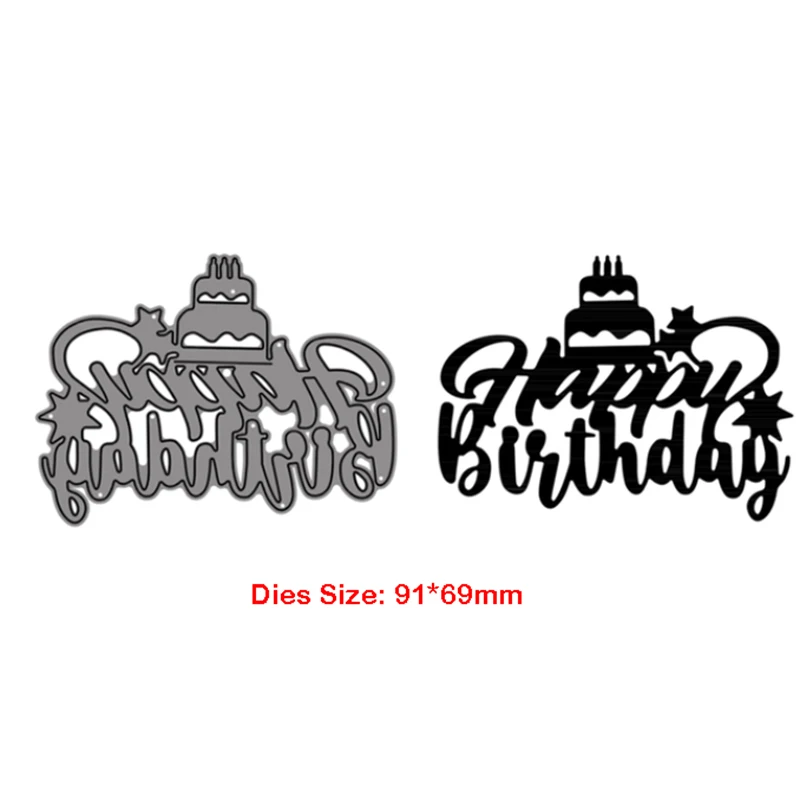 New Arrival Metal Various Happy Birthday Phrase Word Letter Cutting Dies for 2023 Scrapbooking Sentences Card Making Stencils