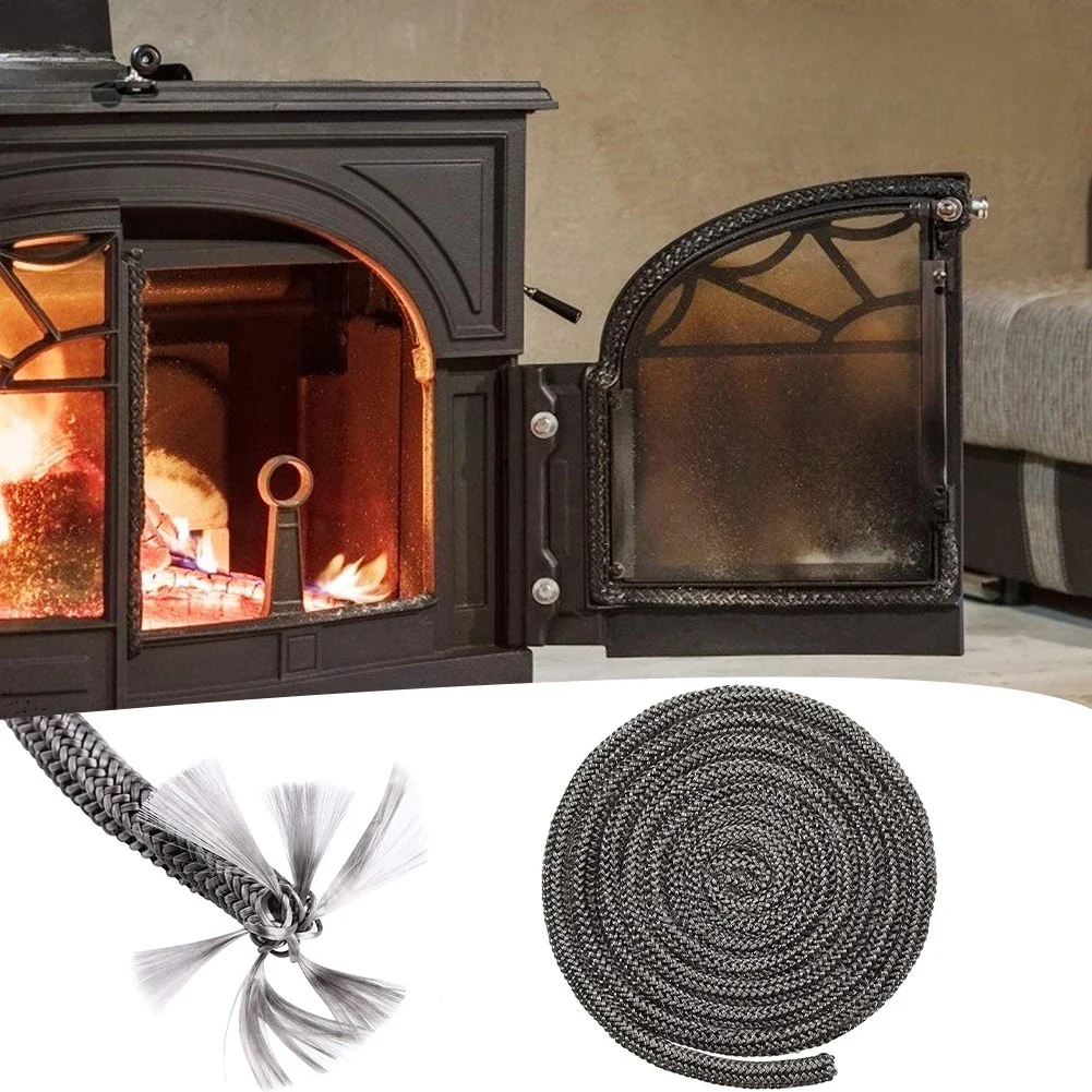 Black Gasket Cord 8mm X 300cm/12mm X 2m  For Chimneys&fireplaces Sealed Soft Wood Combustion Stove Door Seal