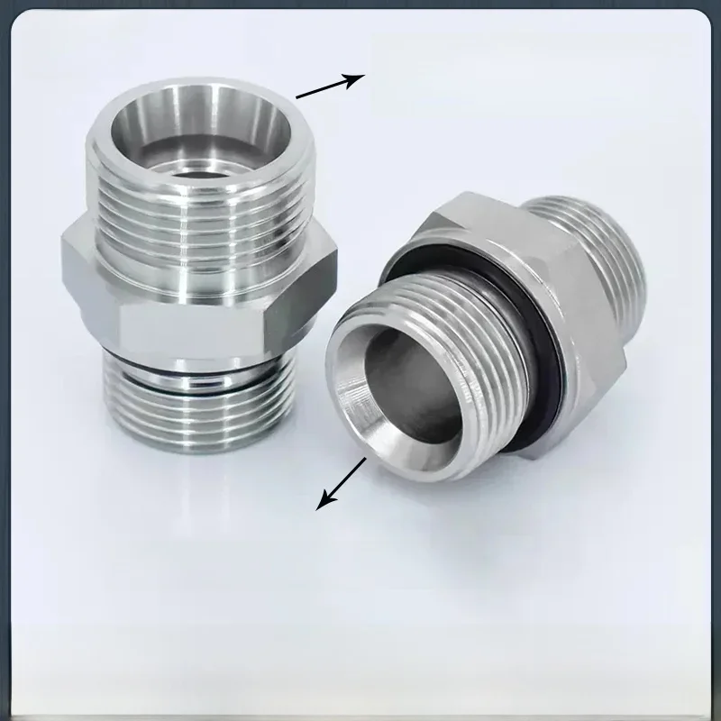 Złączka przejściowa z gwintem zewnętrznym BSP 1/8 1/4 3/8 1/2 3/4 1" na gwint metryczny zewnętrzny stożkowy/brytyjski, adapter do złączek hydraulicznych. — zdjęcie 2