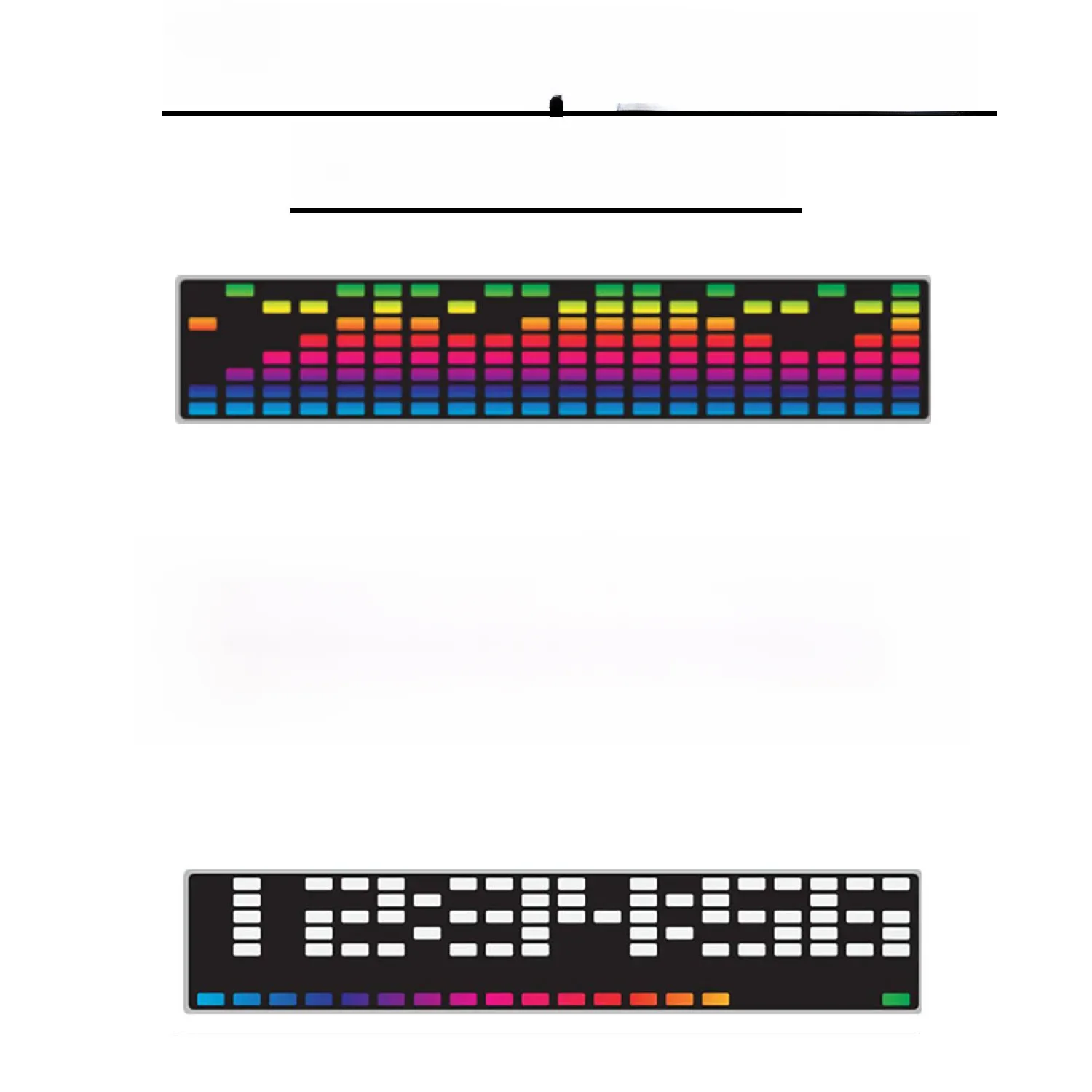 160 RGB LED Dot Matrix Music Spectrum Display Analyzer Wskaźnik poziomu Rhythm Ambient Light CLOCK Pickup For Amplifier Car Audio — zdjęcie 2