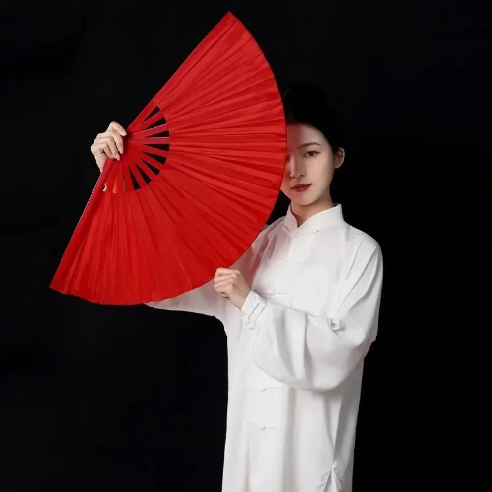 Éventail à Mains en Bambou, Éventail de Performance, Chapelle Tai, Kung Fu, GérCosplay, Couverture Noire, Nombreux Motifs Chinois