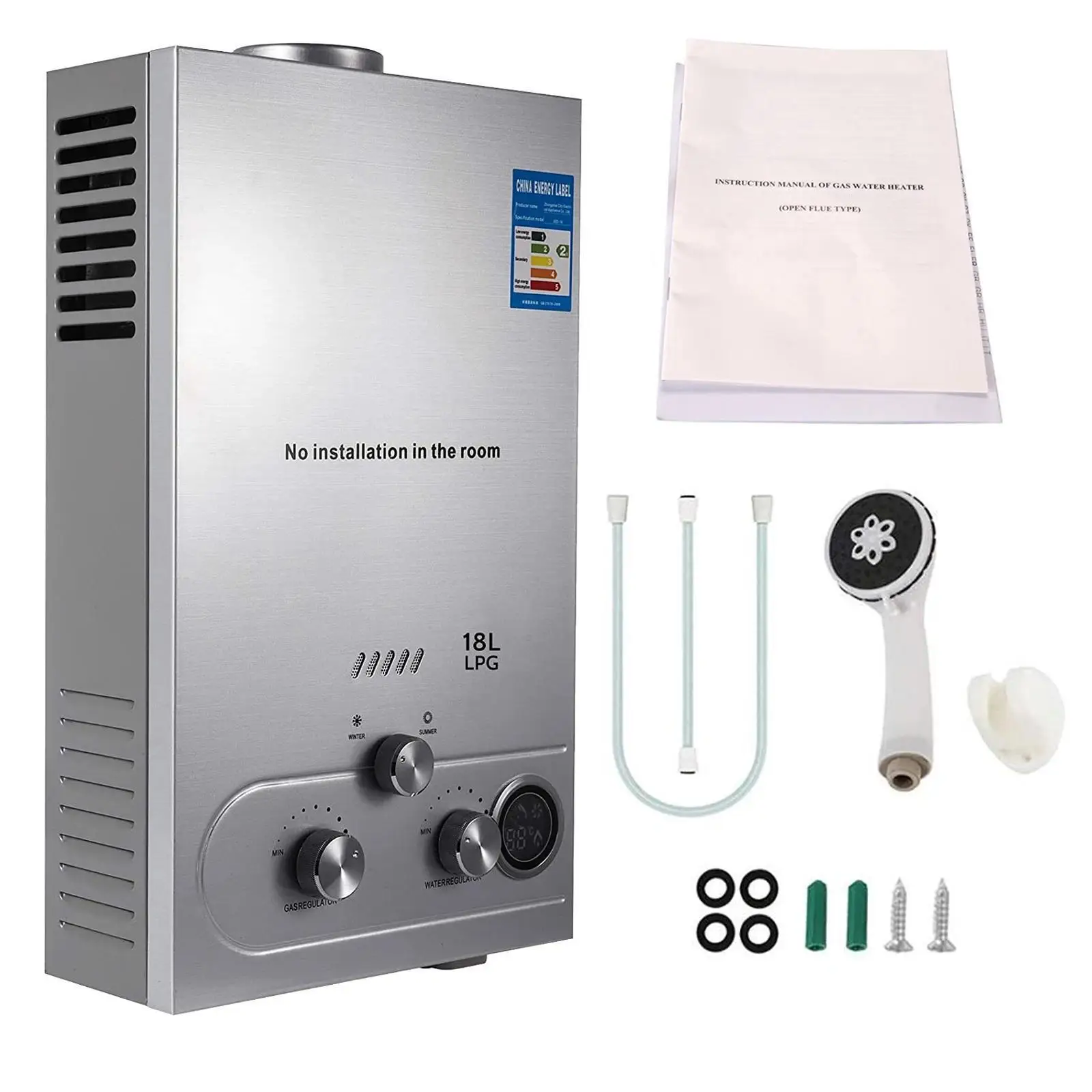 6L Flüssiggas Propan Gas Tankless Durchlauferhitzer Badezimmer Heizung Sofortiger Außenbereich Wassererhitzer Boiler Auto Camping – Detail 8