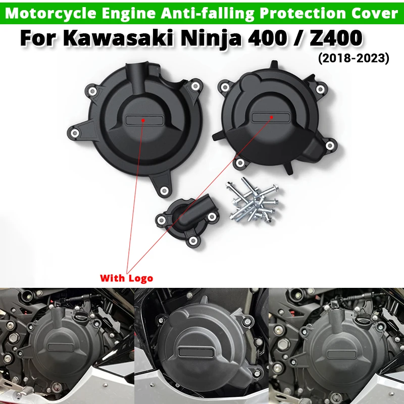 For Kawasaki Ninja 400 Z400 2018-2023 Motorcycle Engine Anti-falling Protection Cover slip on Kawasaki Ninja 400 Z400