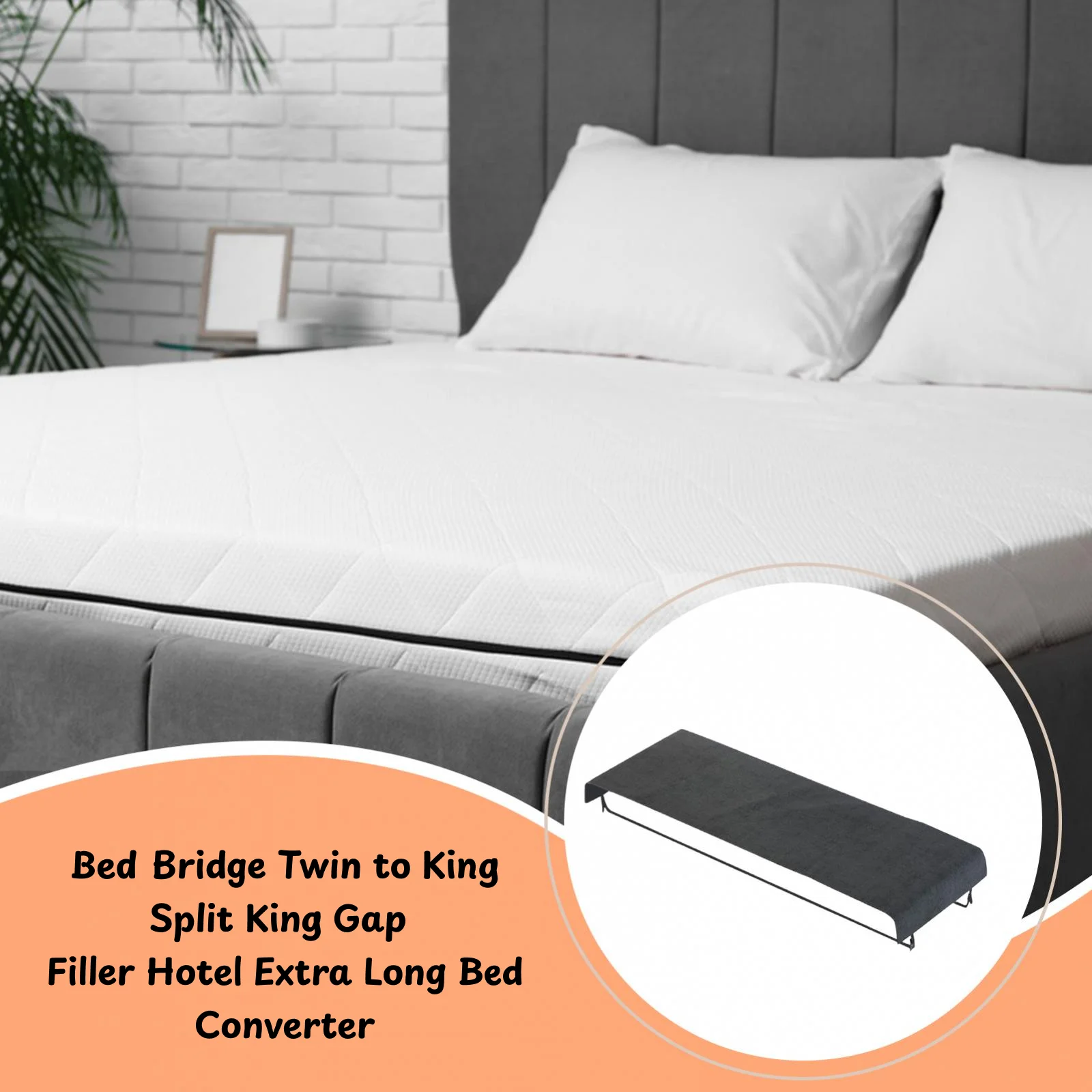 

1 шт. Соединитель для матрасов Twin-Twin в King-size, удлиненный, многоразовый, с наполнителем, прочный, для общежитий и отелей