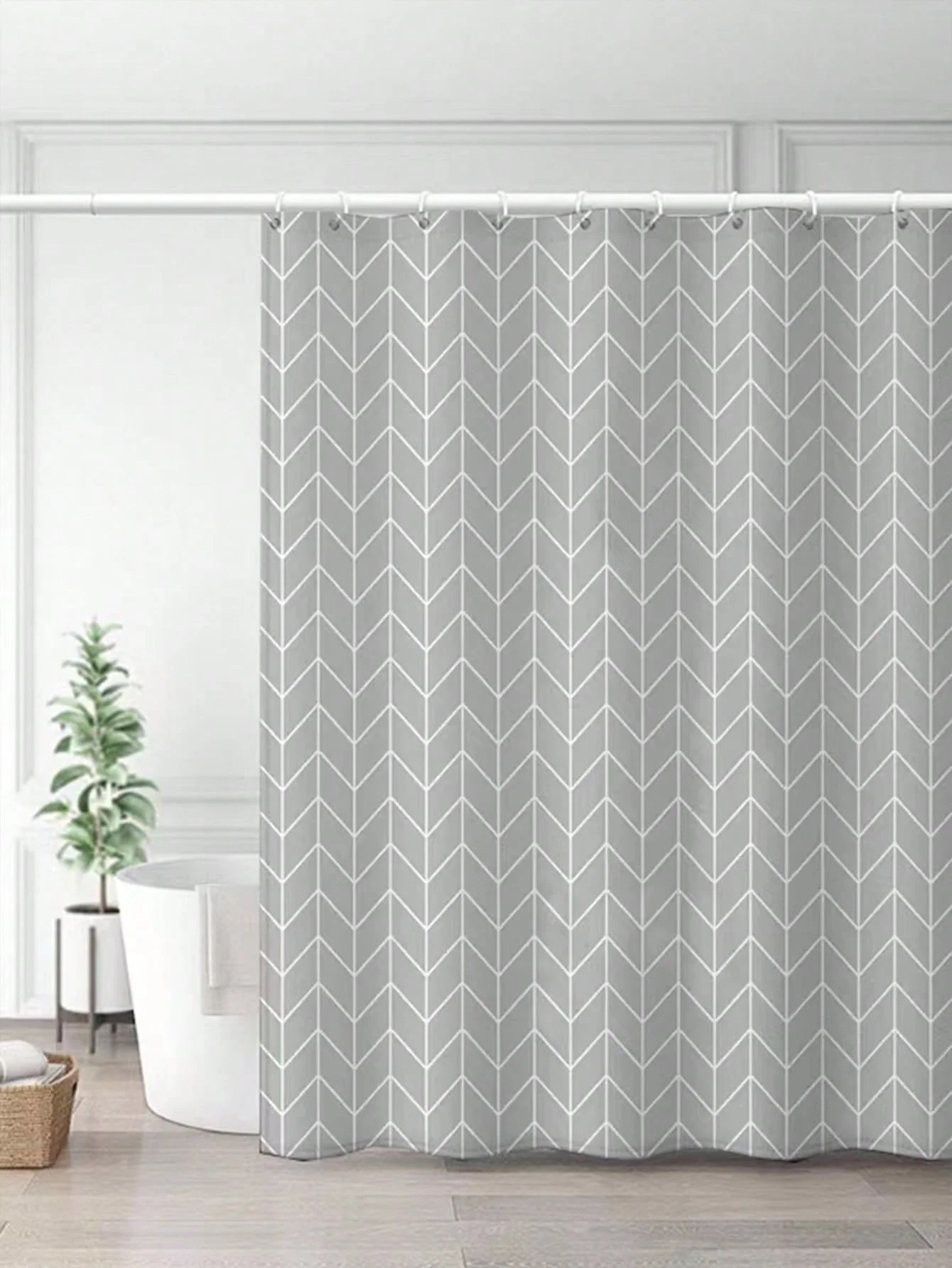 Nordic simple gray solid color bathroom thicken shower curtain cloth bathroom partition curtain shower curtain