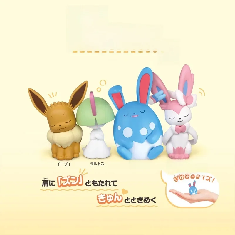 Tête inclinable Pokemon, épaule sur l'épaule, Eevee Ralts Azumarill, boîte aveugle, cadeaux, modèle de jouet, figurines d'anime, ornements de collection
