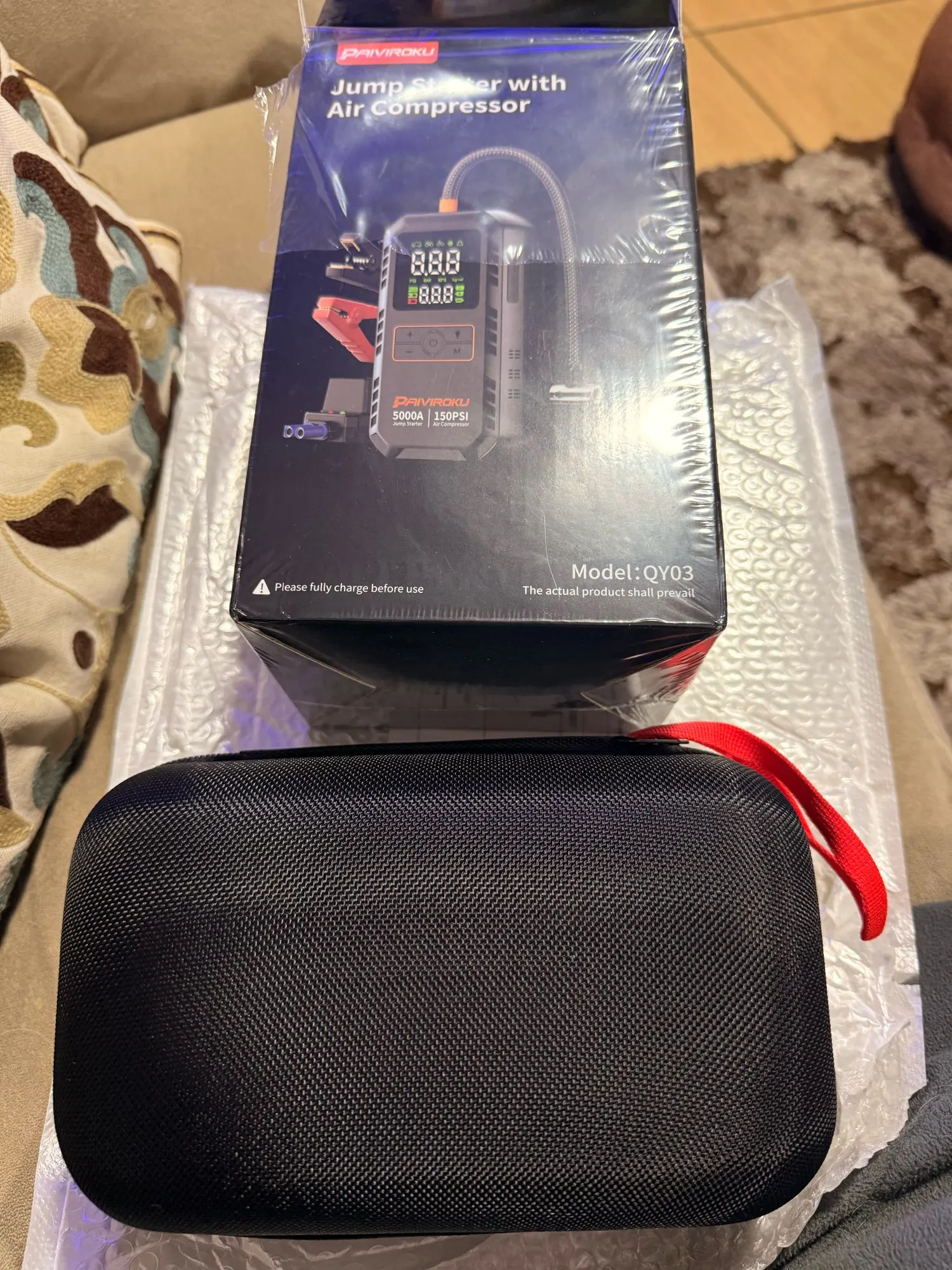 Autoxmatch Paiviroku 5000A 4-in-1 Car Jump Starter with Air Compressor