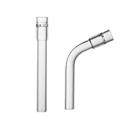 1Pc 110mm(4.33inches) Bent Curved/Straight Glass Tube Stem Tobacco Glass Pipe With 4 Holes Filter