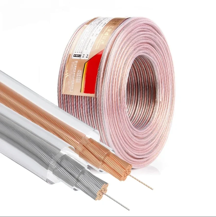 HUALIWEN bricolage câble Audio HIFI sans oxygène câble de haut-parleur en cuivre pur pour Audio de voiture Home cinéma fil Audio câble doux au toucher