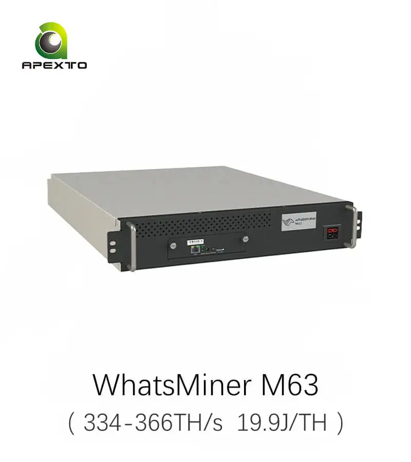 ส่งเร็วขุดบิตคอยน์ระบบระบายความร้อนด้วย19.9J 334T 366T M63 microbt whatsminer