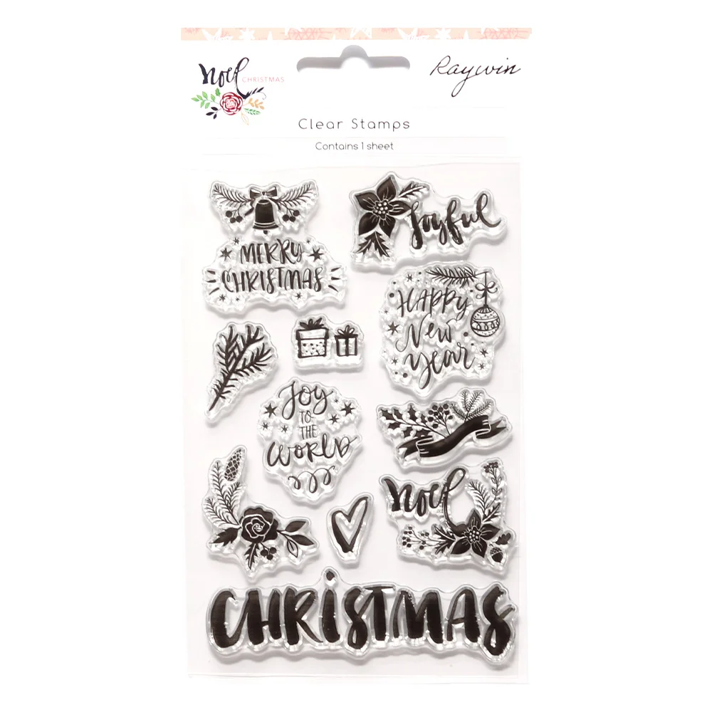 Creative Path Kerst Journaling Transparante Siliconen Stempels Vrolijk Kerstfeest Gelukkig Nieuwjaar Metalen Stempels Voor Scrapbooking Kaarten maken