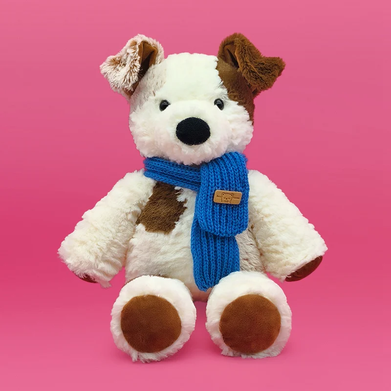 

New 40cm Cute Puppy Wear a scarf Plush Toy Stuffed Soft Animal Dog Pillow Gift Kids Girls Kawaii Creative Present Birthday Gift